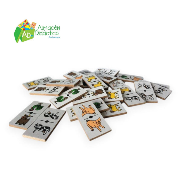DOMINO DE MADERA ANIMALES DE LA GRANJA