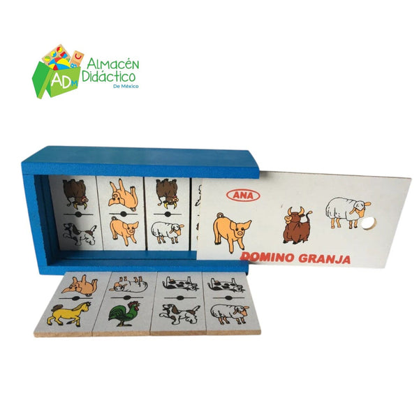 DOMINO DE MADERA ANIMALES DE LA GRANJA