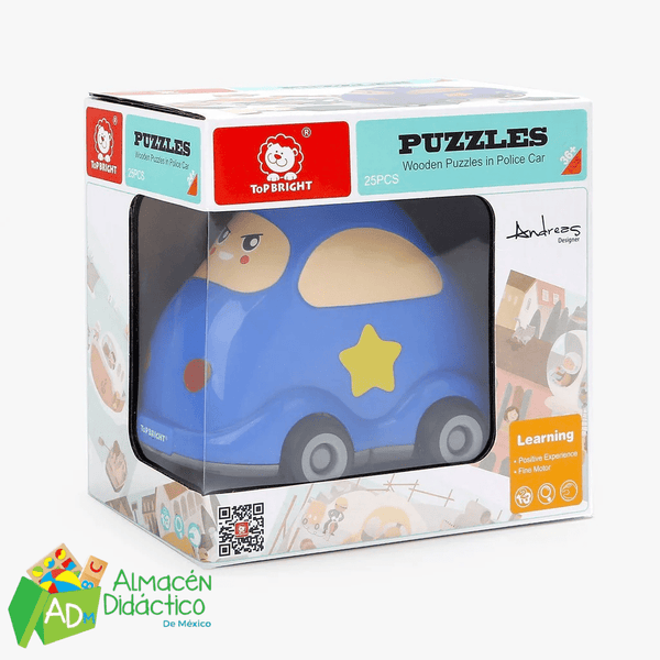 CARRITO DE POLICIA CON ROMPECABEZAS