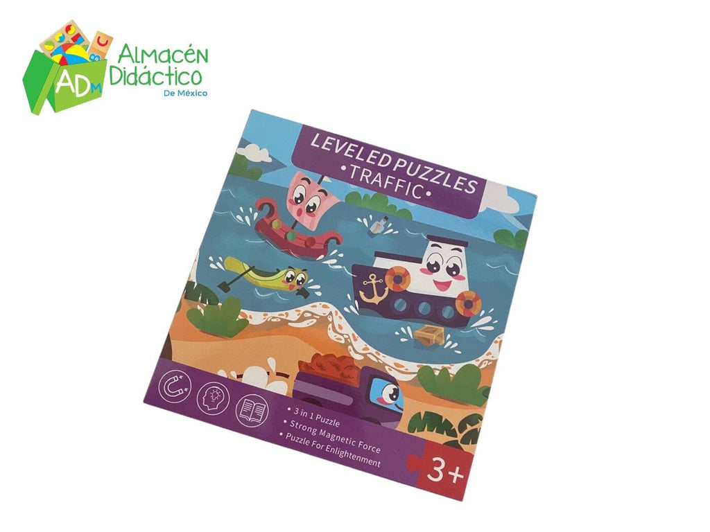 ROMPECABEZAS 3 EN 1 TRANSPORTES