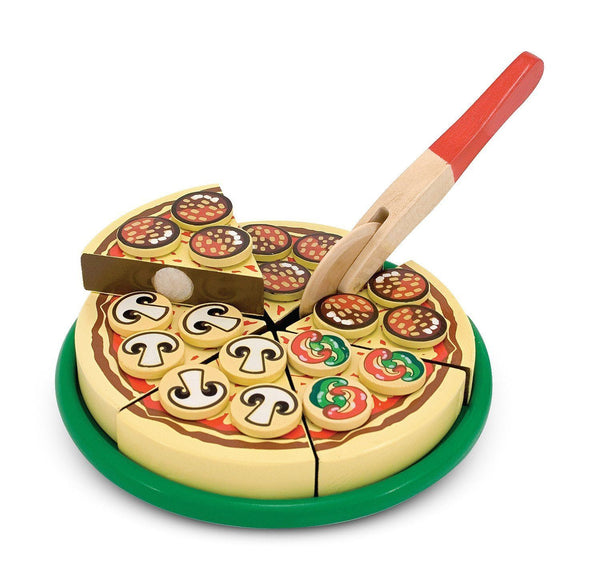 PIZZA DE MADERA - MELISSA & DOUG -  PIZZA PARTY / WOODEN PLAY FOOD