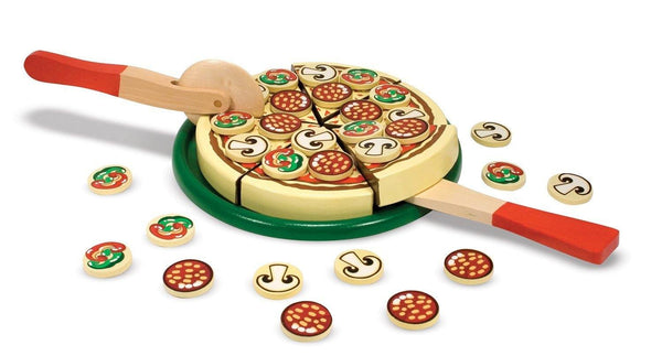 PIZZA DE MADERA - MELISSA & DOUG -  PIZZA PARTY / WOODEN PLAY FOOD
