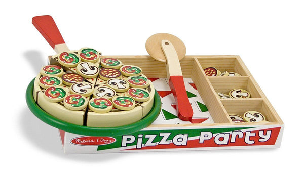 PIZZA DE MADERA - MELISSA & DOUG -  PIZZA PARTY / WOODEN PLAY FOOD
