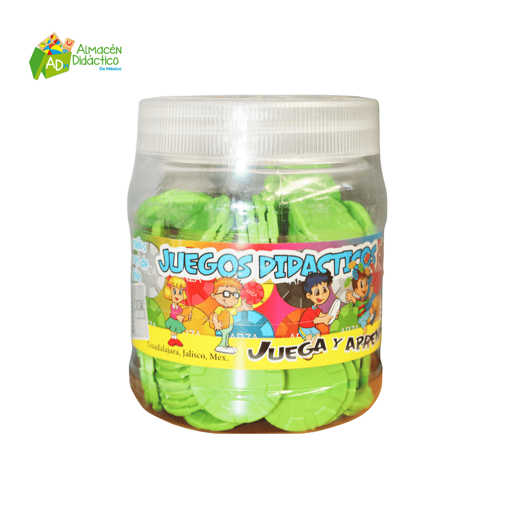 BOTE FICHA VERDE 100 PZS