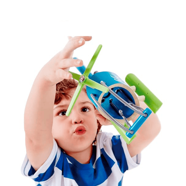 HELICÓPTERO DE MADERA HAPE