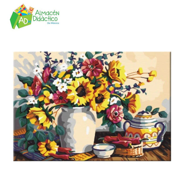 PINTA POR NUMERO - FLORERO BLANCO