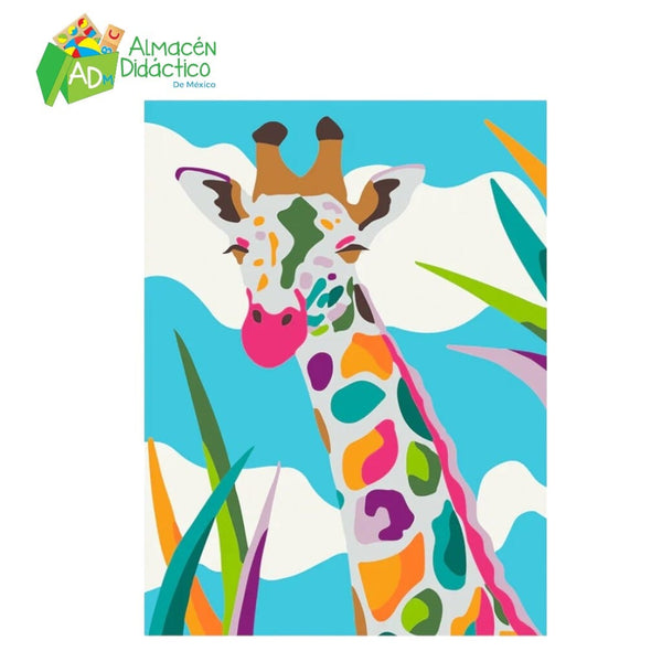 PINTA POR NUMERO - JIRAFA DE COLORES