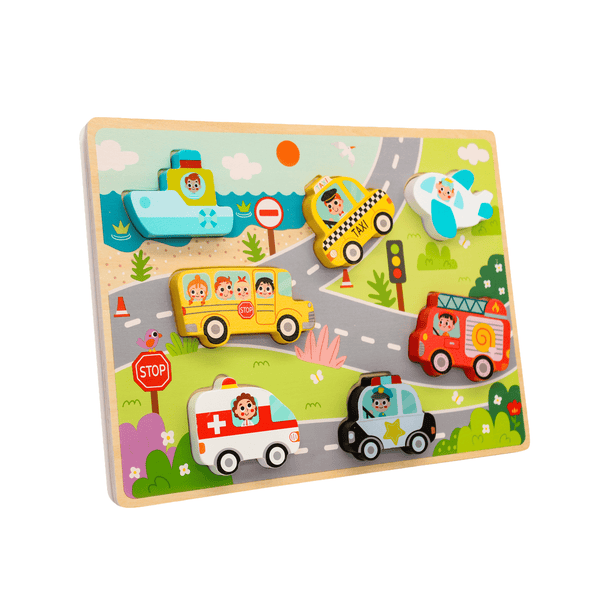 Rompecabezas chunky transportes