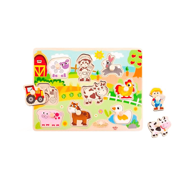 Rompecabezas de la granja con pija